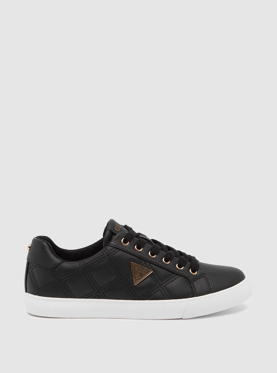 GUESS Womens Black Garda Low-Top Sneakers GARDA Side View