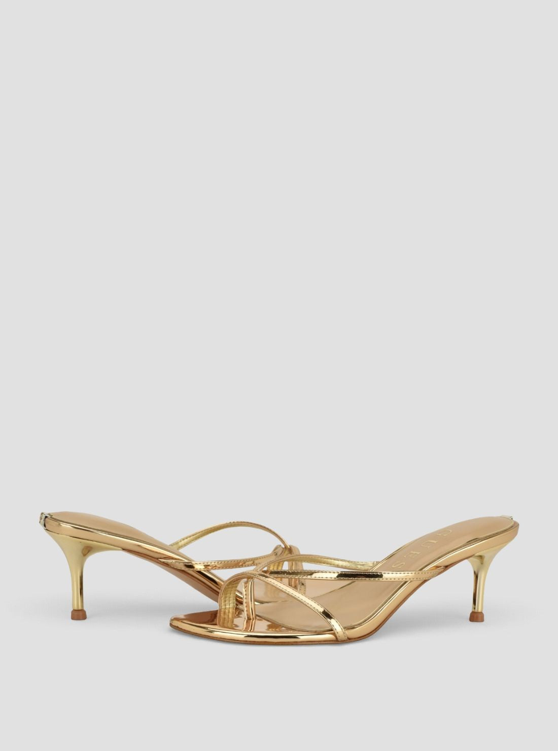 GUESS Footwear Gold Gazey Heels GAZEY Front Side View
