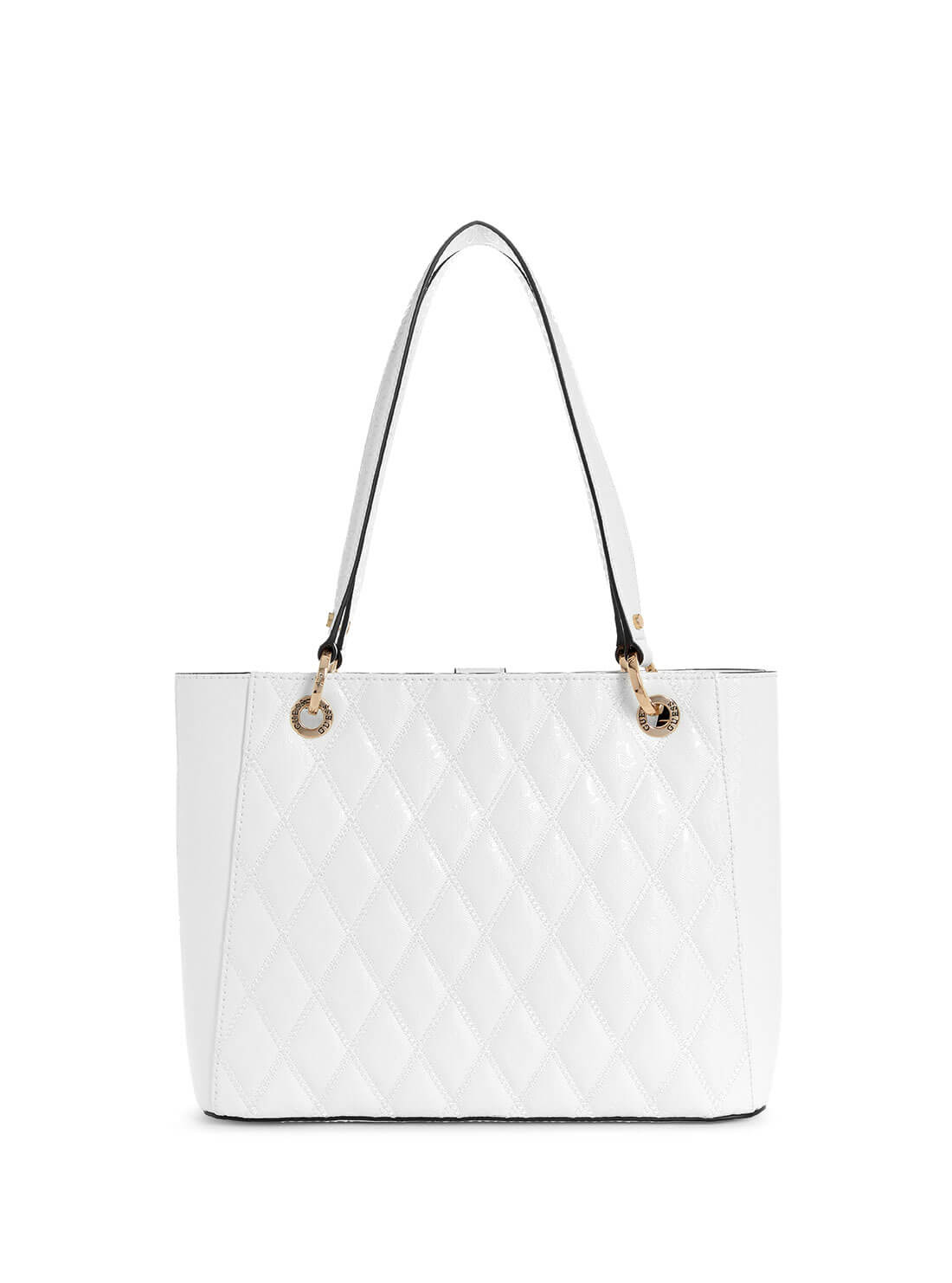 GUESS White Adi Small Tote Bag back view