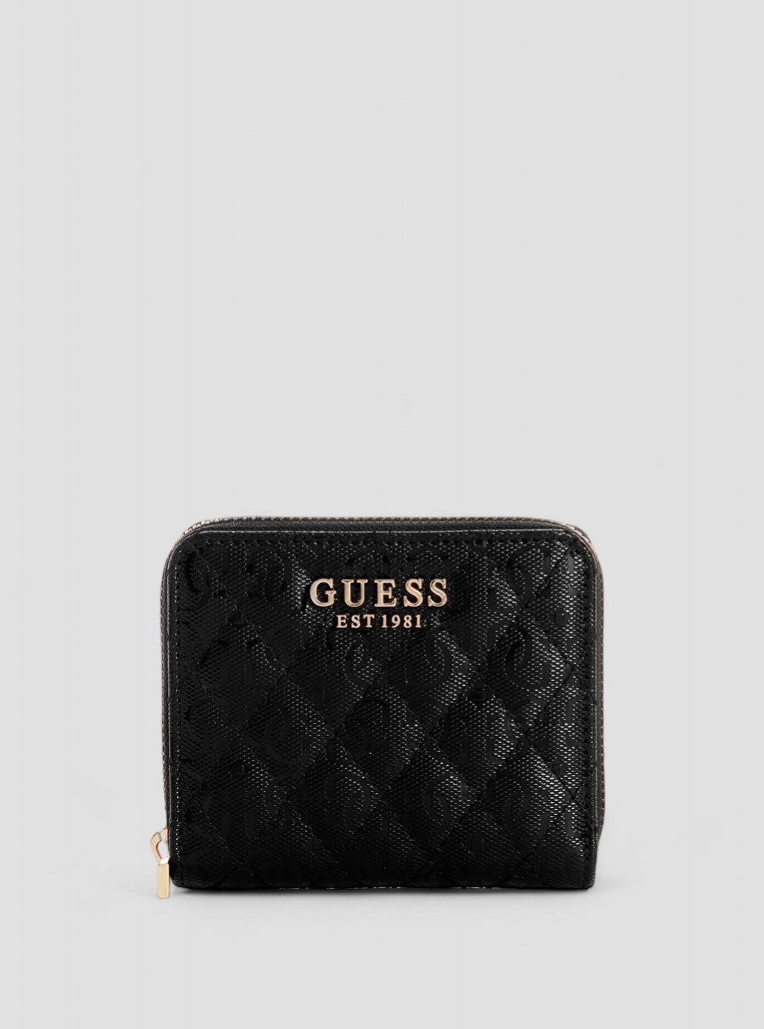 GUESS Womens Black Logo Yarmilla Small Zip Wallet GG932237 Front View
