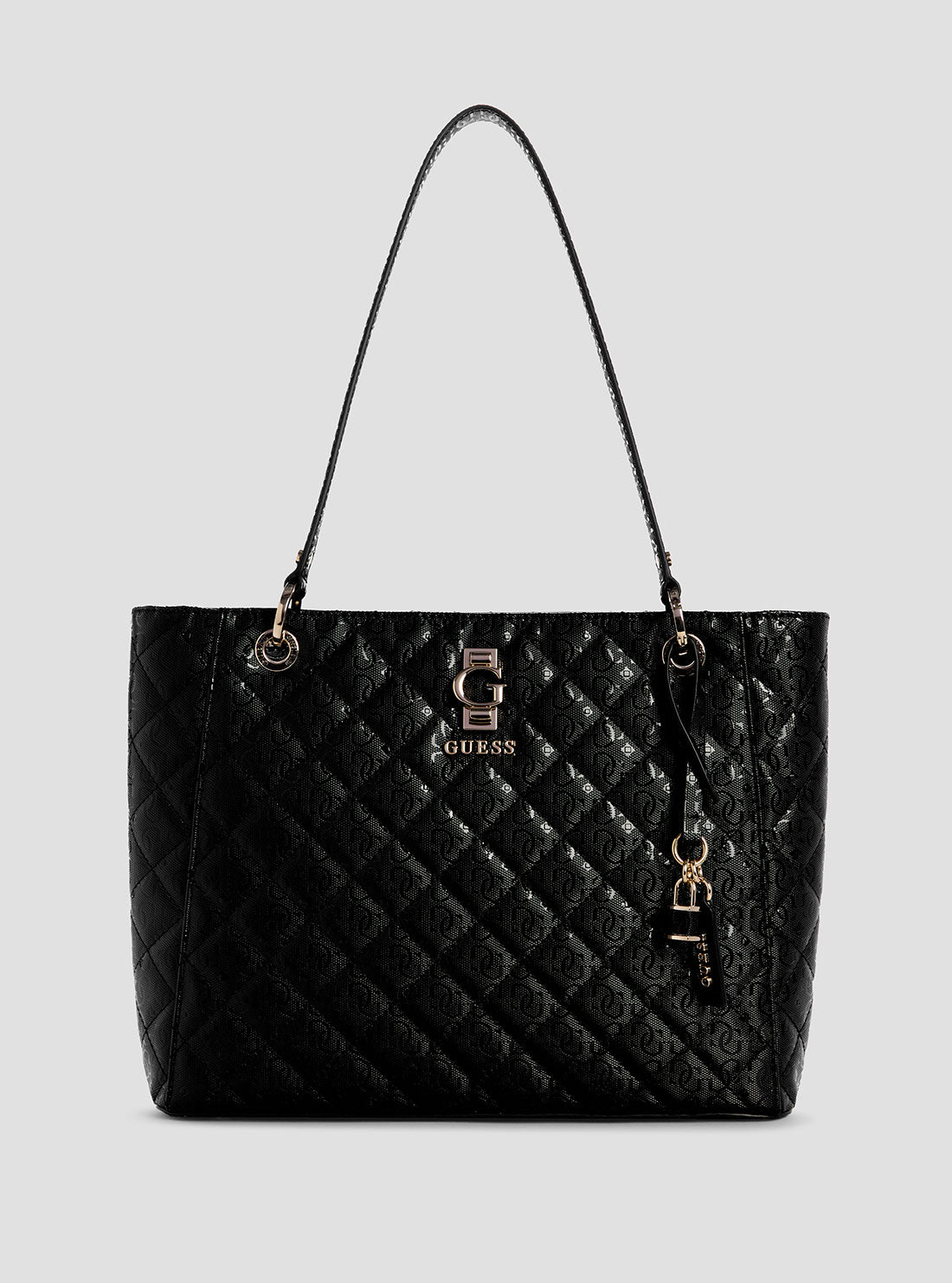 GUESS Women's Black Bessey Noel Tote Bag GG952225 Front View