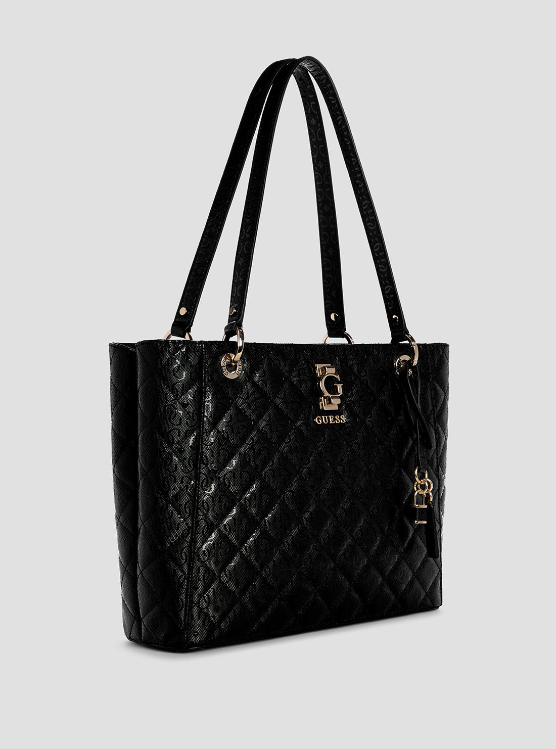 GUESS Women's Black Bessey Noel Tote Bag GG952225 Side View