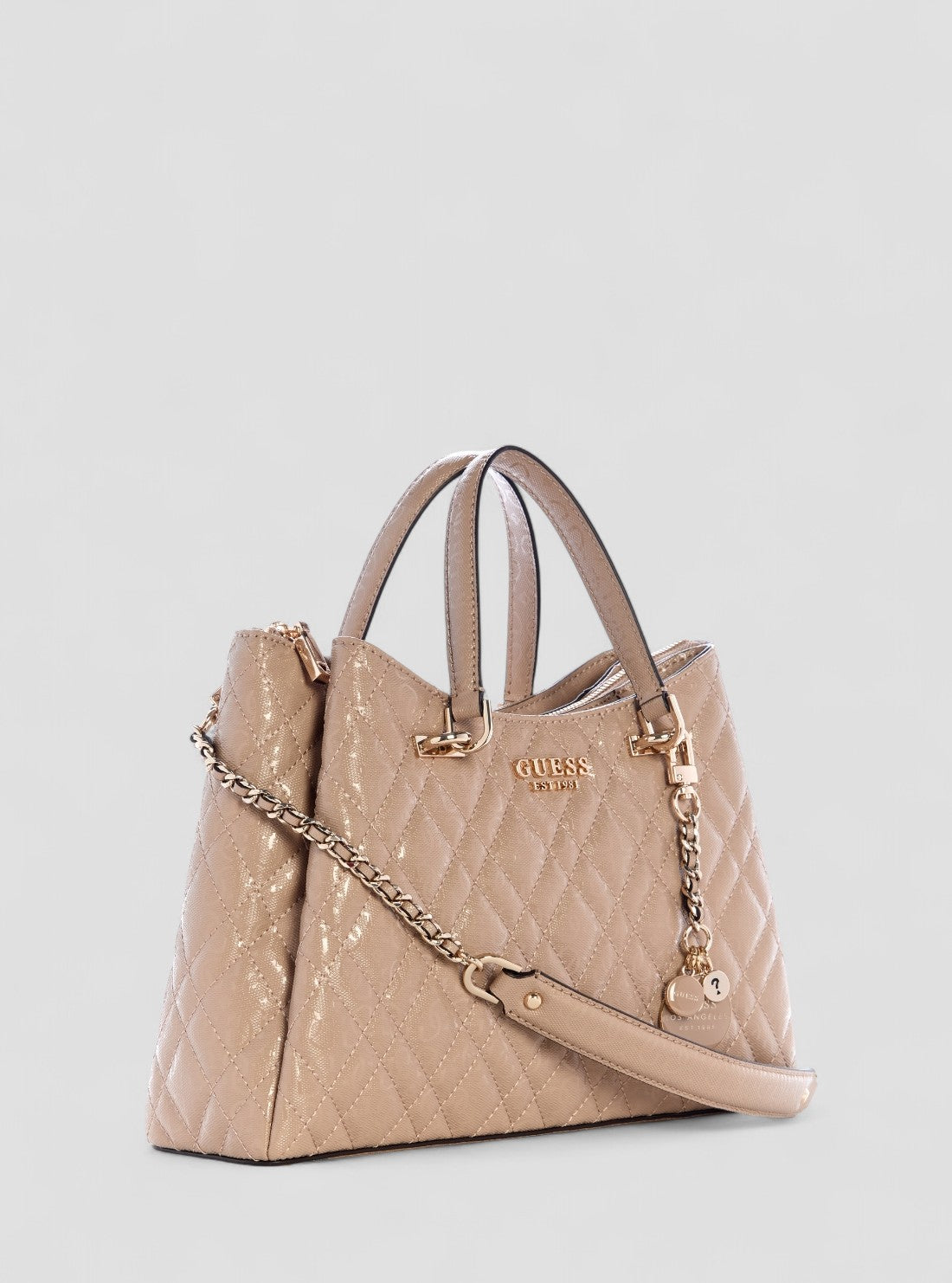 GUESS Womens Beige Isemay Girlfriend Shoulder Satchel Bag GG962806 GG962806 Side View