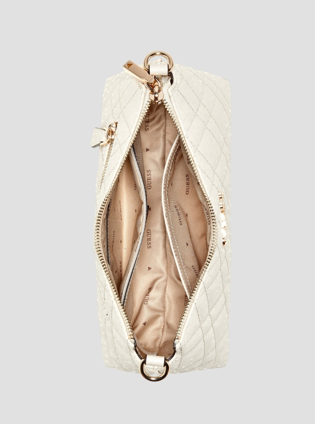 GUESS Woemns White Logo Isemay Shoulder Bag GG962818 Inside View