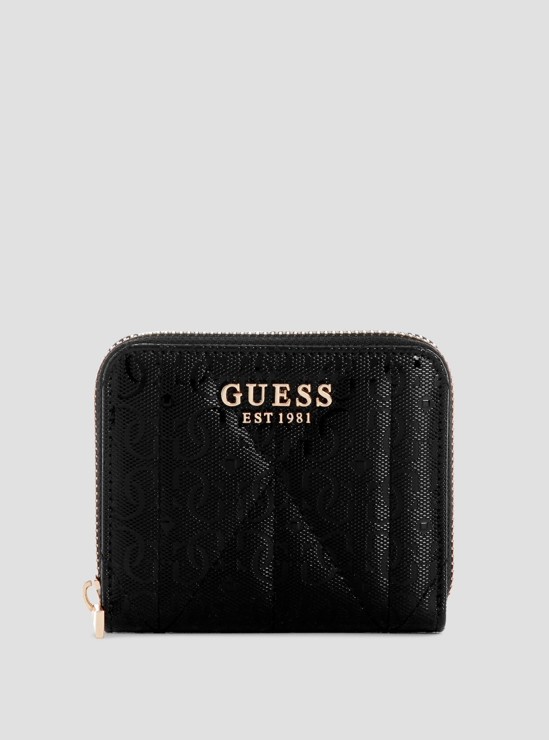 GUESS Womens Black Aldina Small Zip Around Wallet GG9663137 Front View