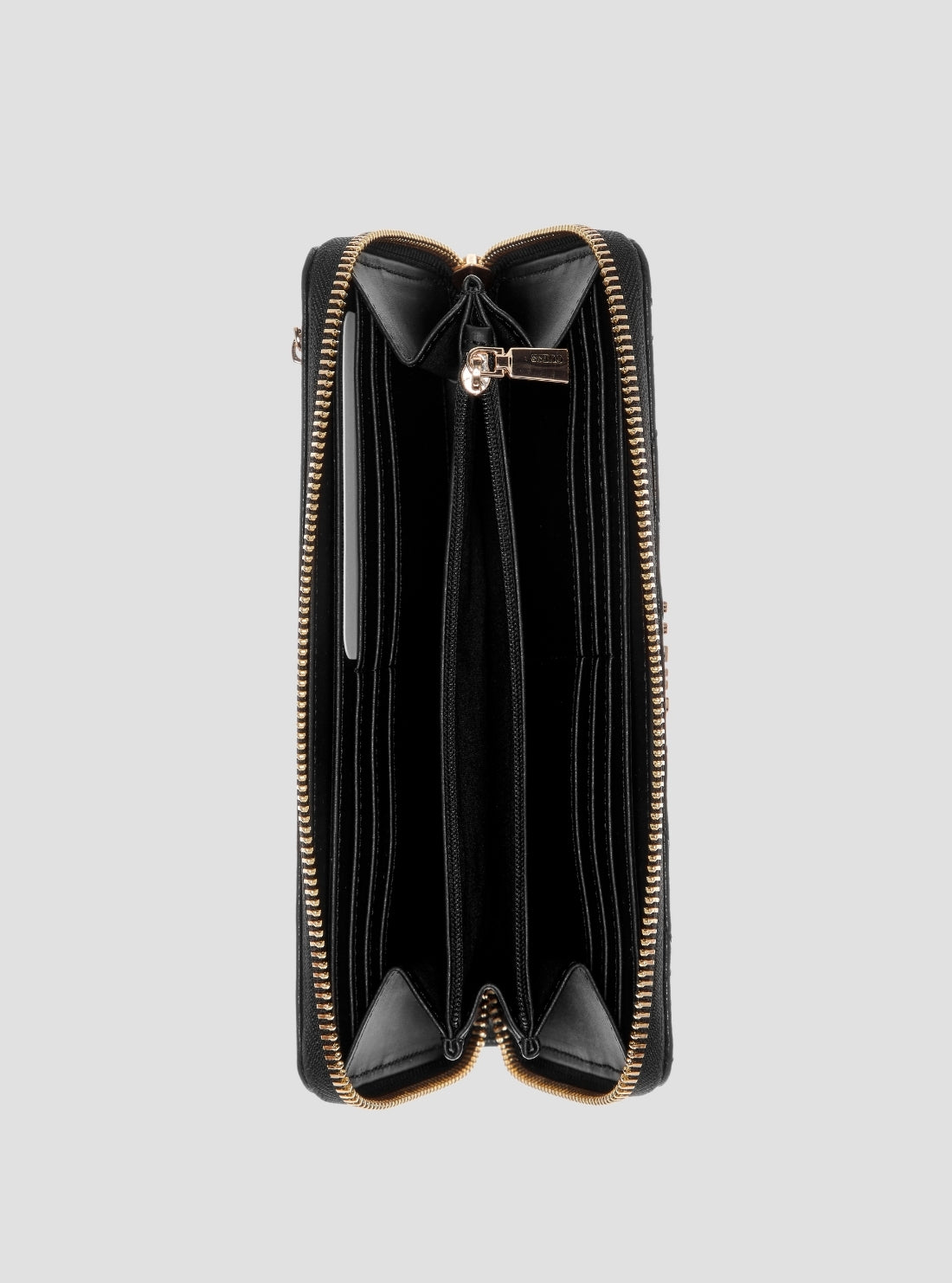 GUESS Womens Black Aldina Large Zip Around Wallet GG9663146 Inside View
