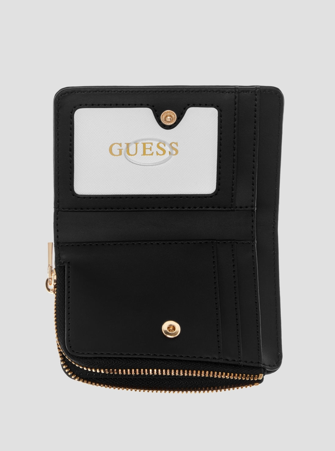 GUESS Womens Black Stacey Zip Around Card Case GG9741156 Inside View