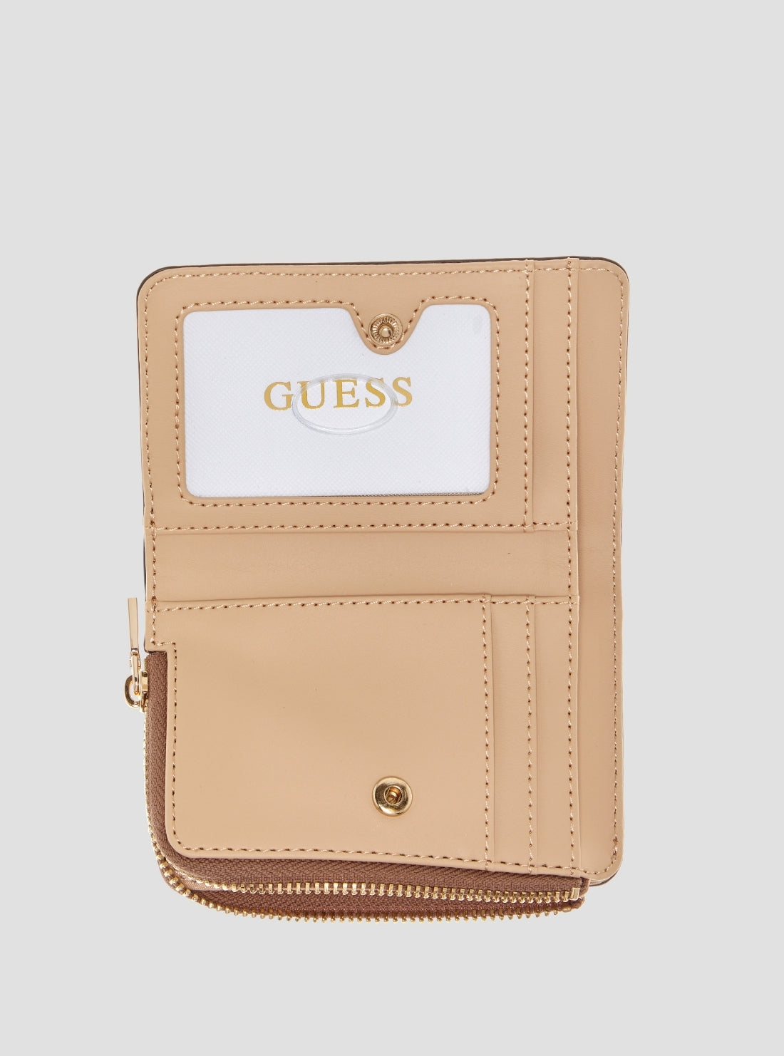 GUESS Womens Off-White Stacey Zip Around Card Case GG9741156 Inside View