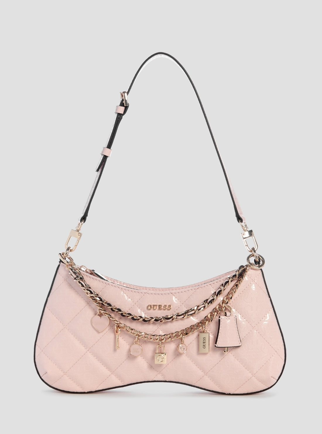 GUESS Womens Pink Libby Shoulder Bag GG991218 Front View