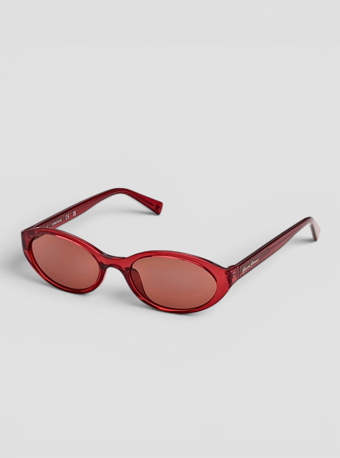 GUESS Sunglasses Shiny Red Oval Sunglasses GJ00009 Side View1