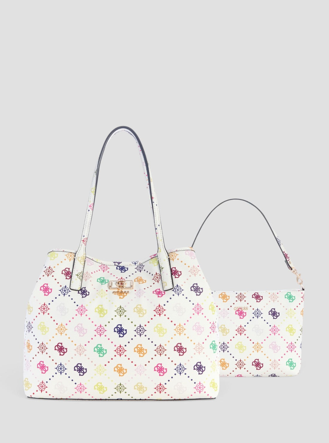 GUESS Handbags White Logo Emelie 2 In 1 Tote Bag GM992823 Front View2