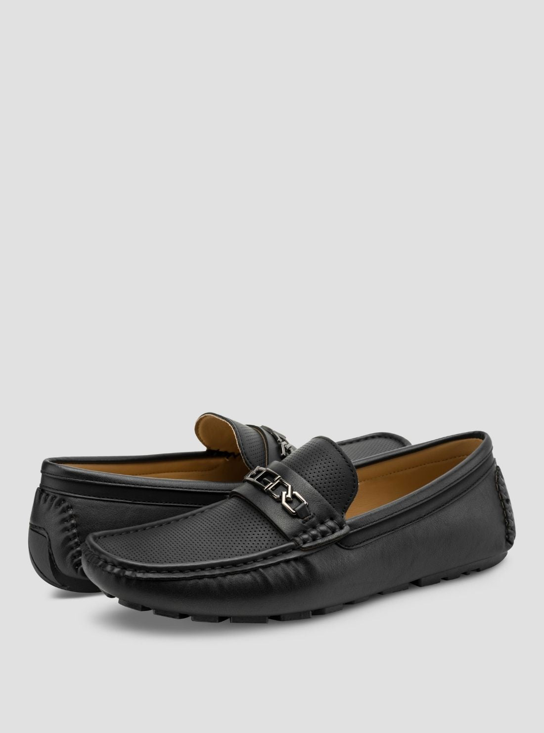 GUESS Footwear Black Aqlen Loafers AQLEN Front Side View