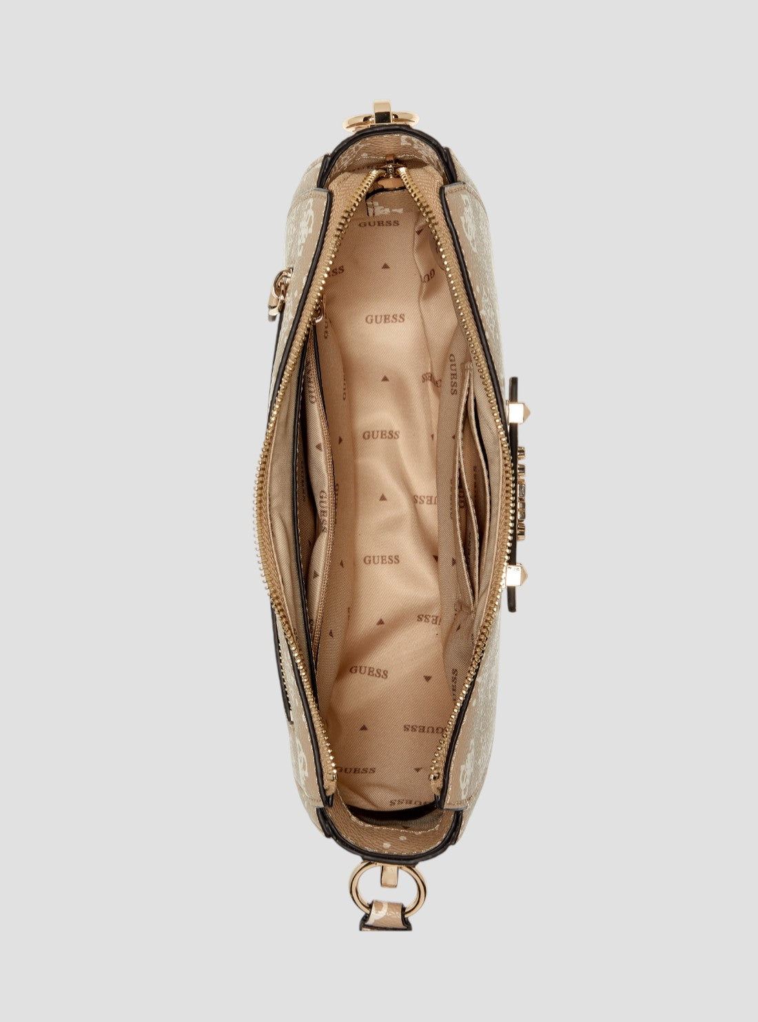 GUESS Womens Biscotti Logo Silia Convertible Shoulder Bag GP989018 Inside View