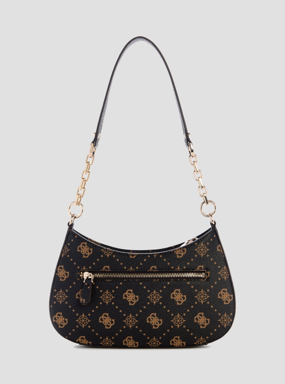 GUESS Womens Brown Logo Carrie Top Zip Shoulder Bag GP989818 Back View