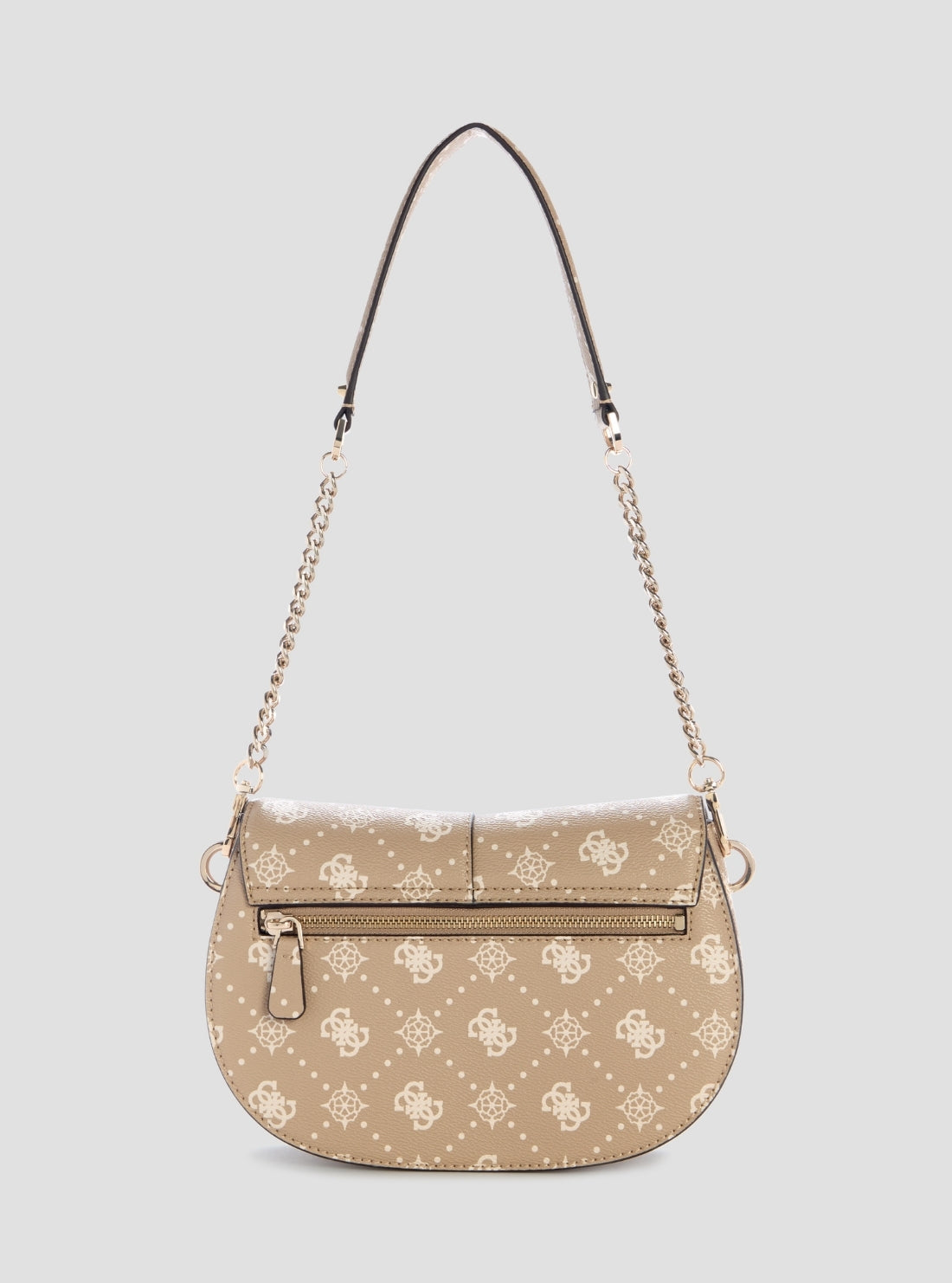 GUESS Womens Beige Logo Carrie Flap Shoulder Bag GP989820 Back View