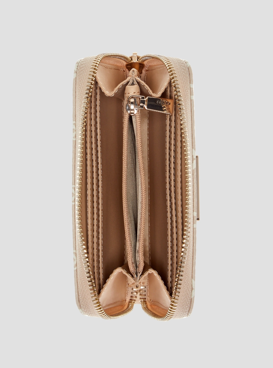 GUESS Womens White Logo Emelie Medium Zip Around Wallet GP9928140  Inside View