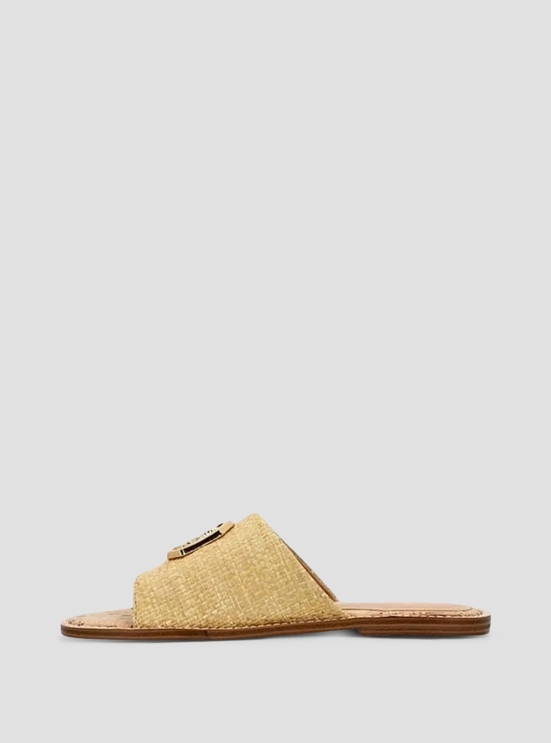 GUESS Womens Beige Graysie Flat Sandals GRAYSIE Side View_2