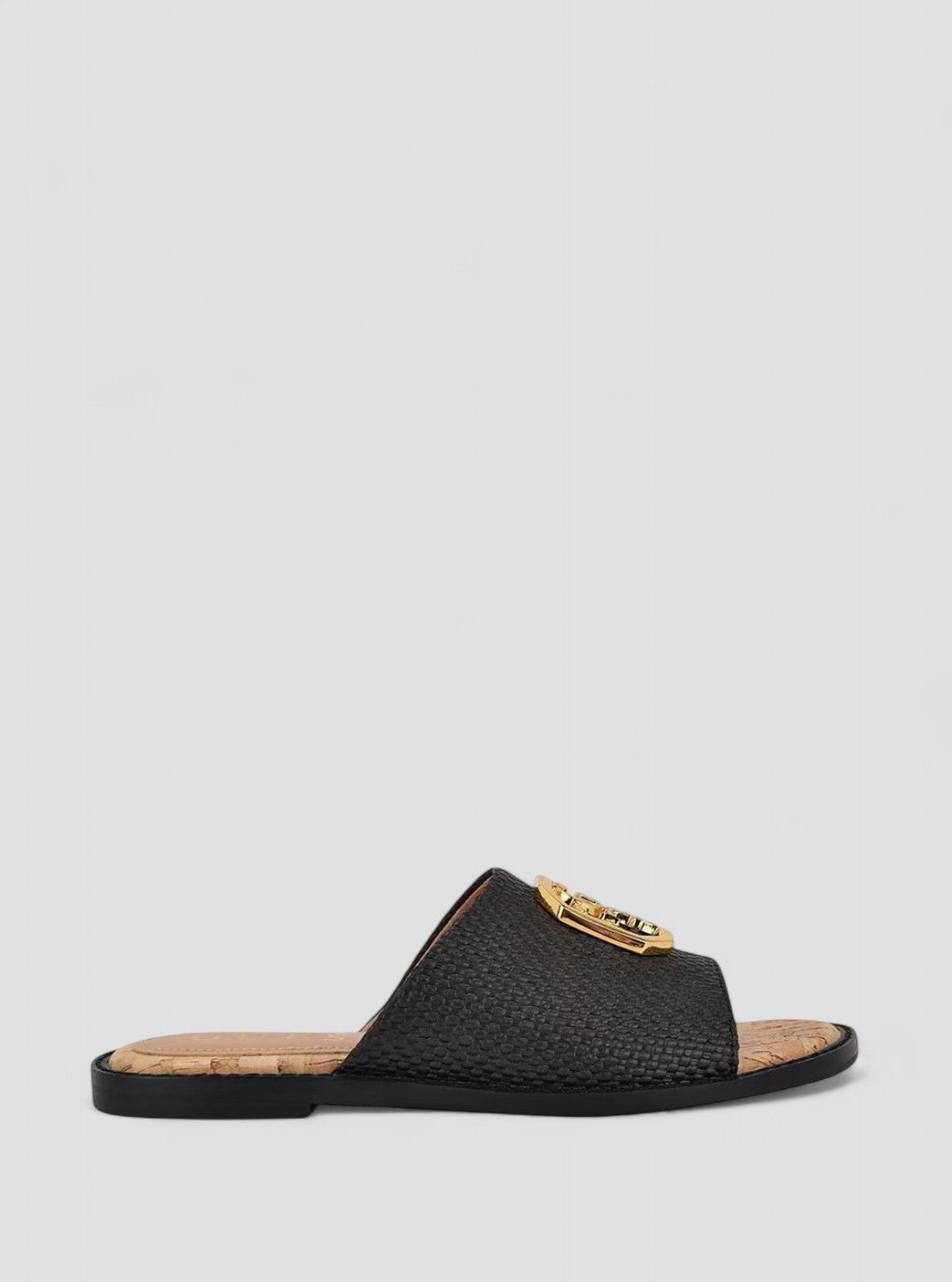 GUESS Footwear Black Graysie Flat Sandals GRAYSIE Side View