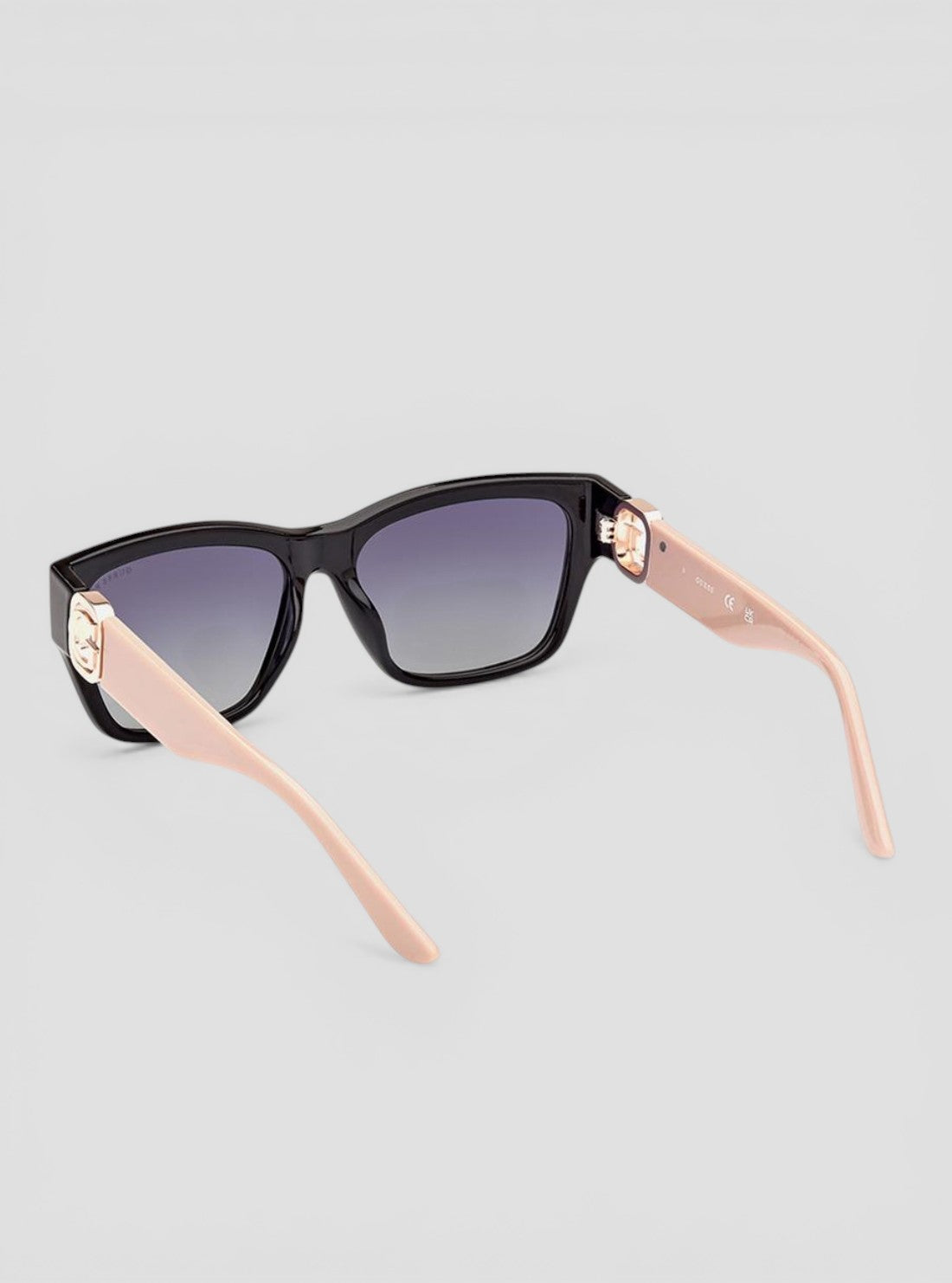 GUESS Accessories Black Polarized Square Sunglasses GU00105 Back Side View