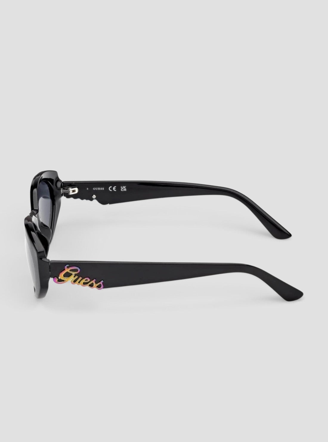 GUESS Accessories Shiny Black Oval Sunglasses GU0030701A Side View