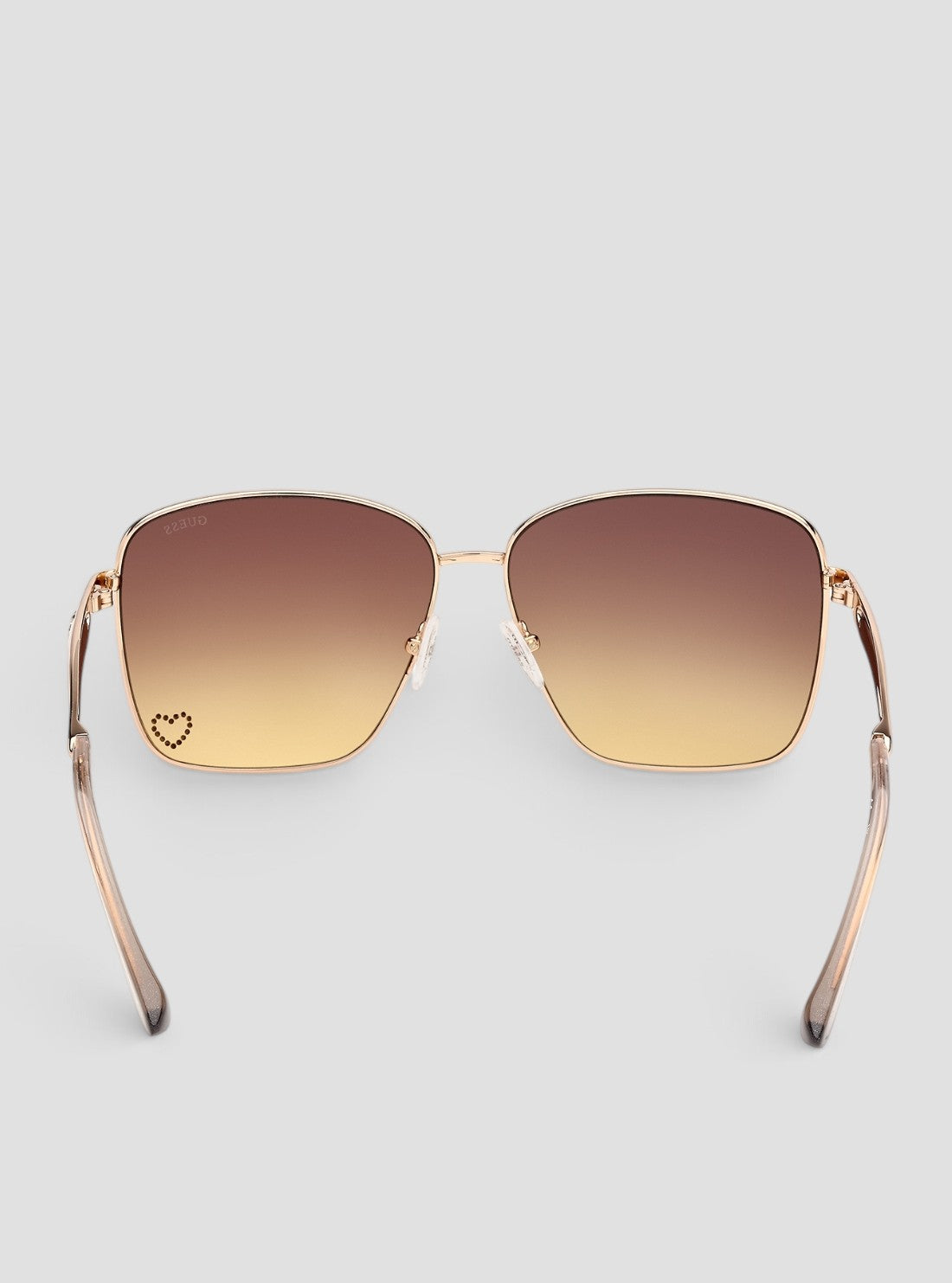 GUESS Accessories Gold Gradient Brown Square Sunglasses GU0030833F Back View