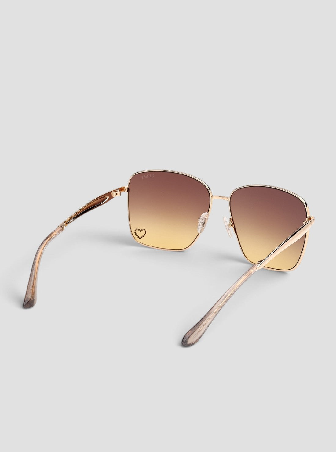 GUESS Accessories Gold Gradient Brown Square Sunglasses GU0030833F Side View