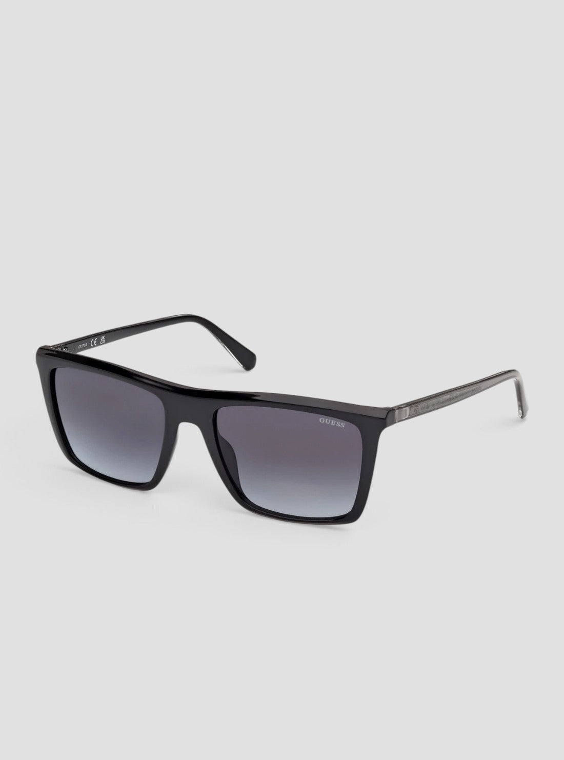GUESS Accessories Shiny Black Square Sunglasses GU0031301B Front Side View2