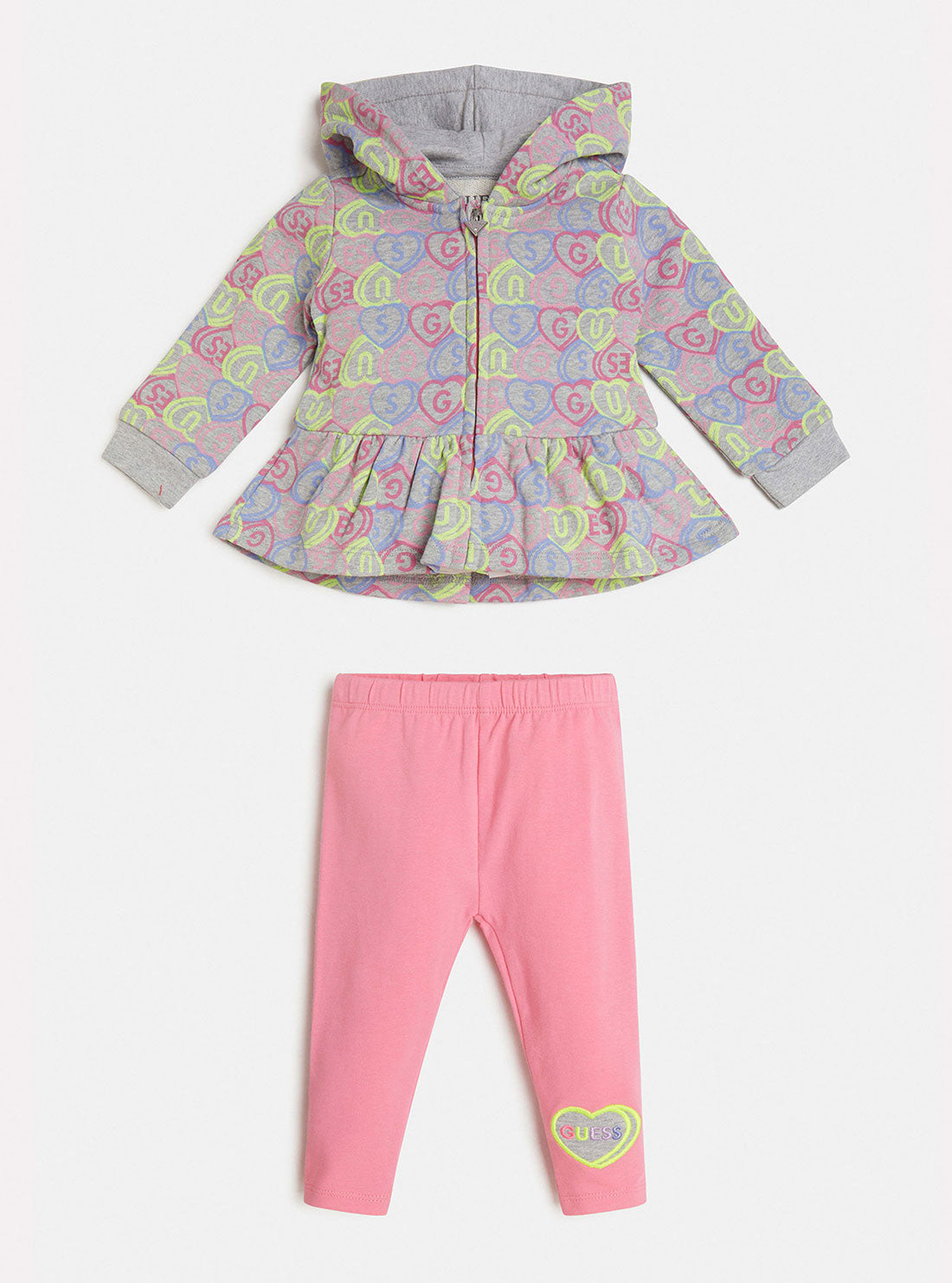GUESS Baby Girl Captured Heart Jacket And Leggings 2-Piece Set (3-18m) A2BG14K94L0 Front View