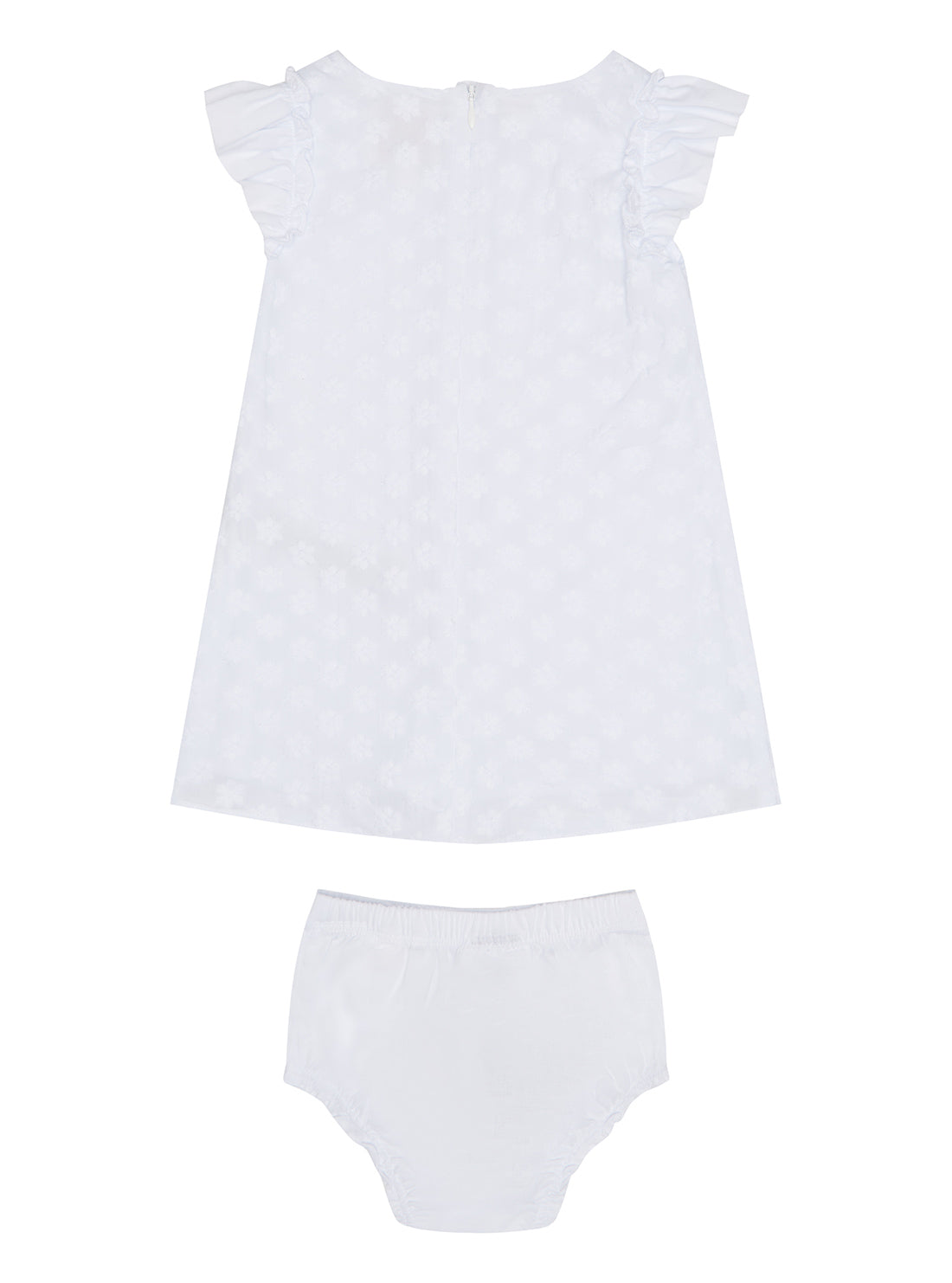 GUESS Baby Girl Pure White Muslin Dress And Panties 2-Piece Set (0-12m) A3RK27WF6V0 Back View