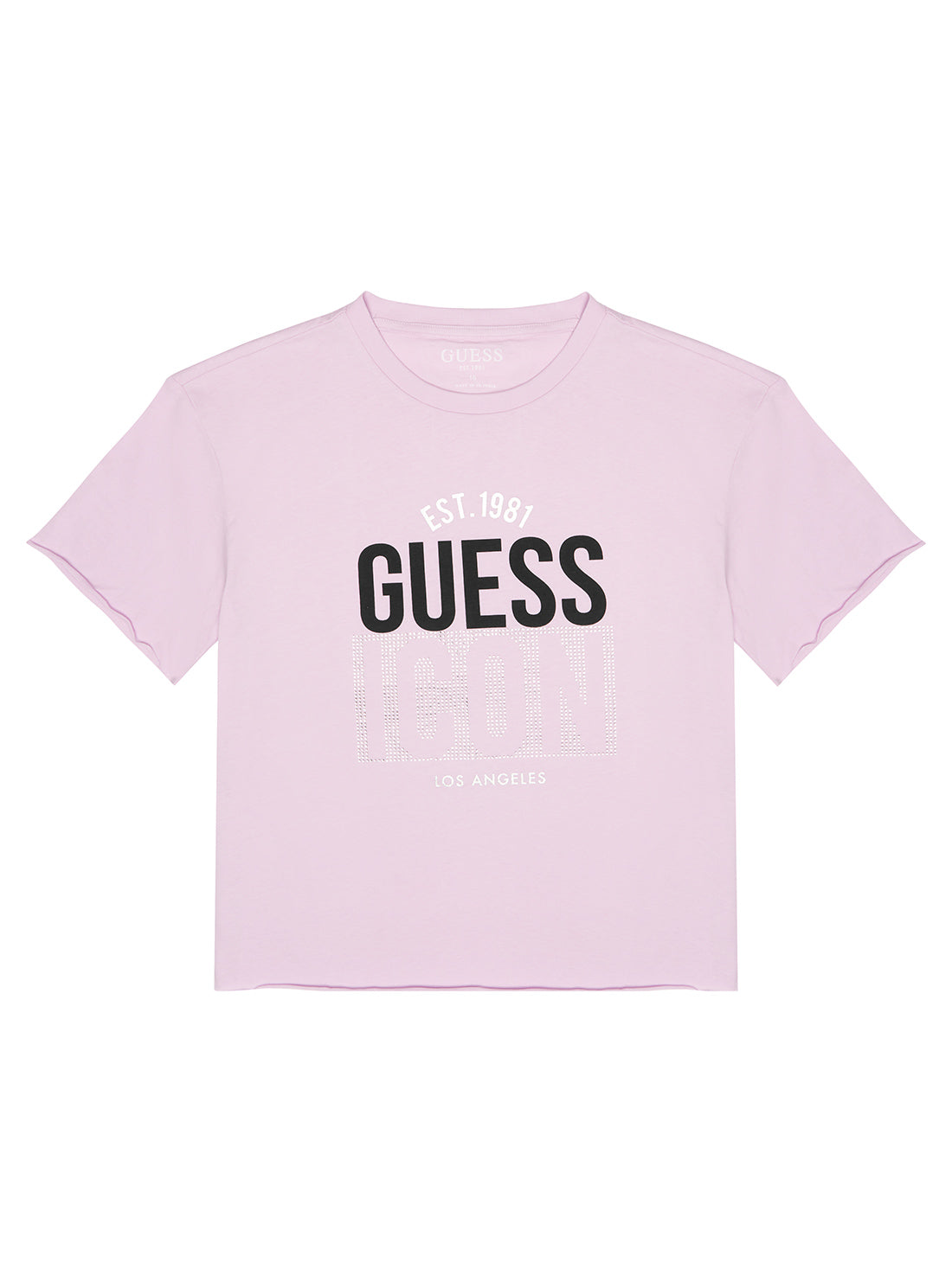 GUESS Big Girl Lilla Flower Logo Midi T-Shirt (7-16) J3RI13K8HM3 Front View