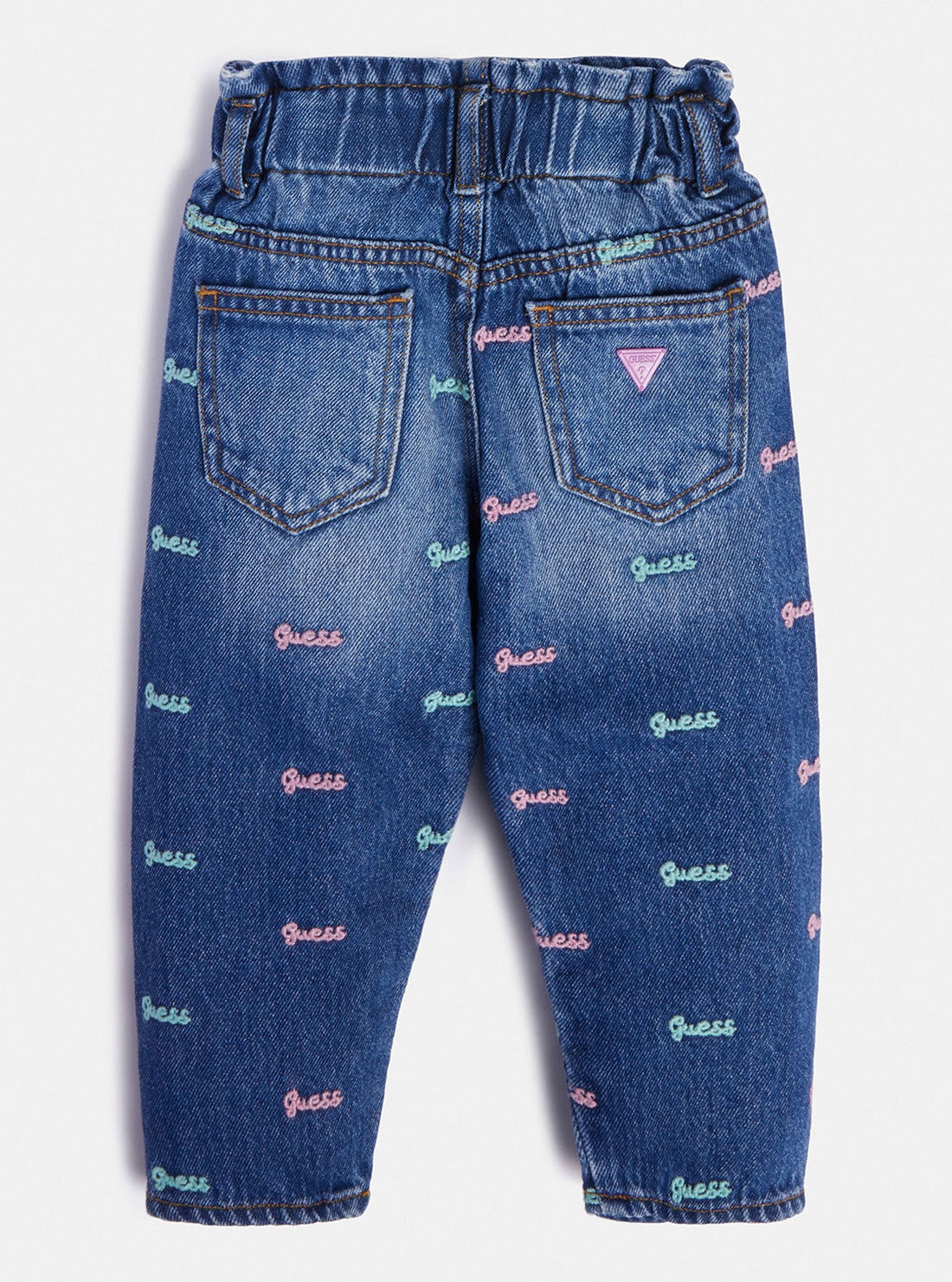 GUESS Little Girl Denim Pastel Logo Pants (2-7) K3RA04D4YA0 Back View