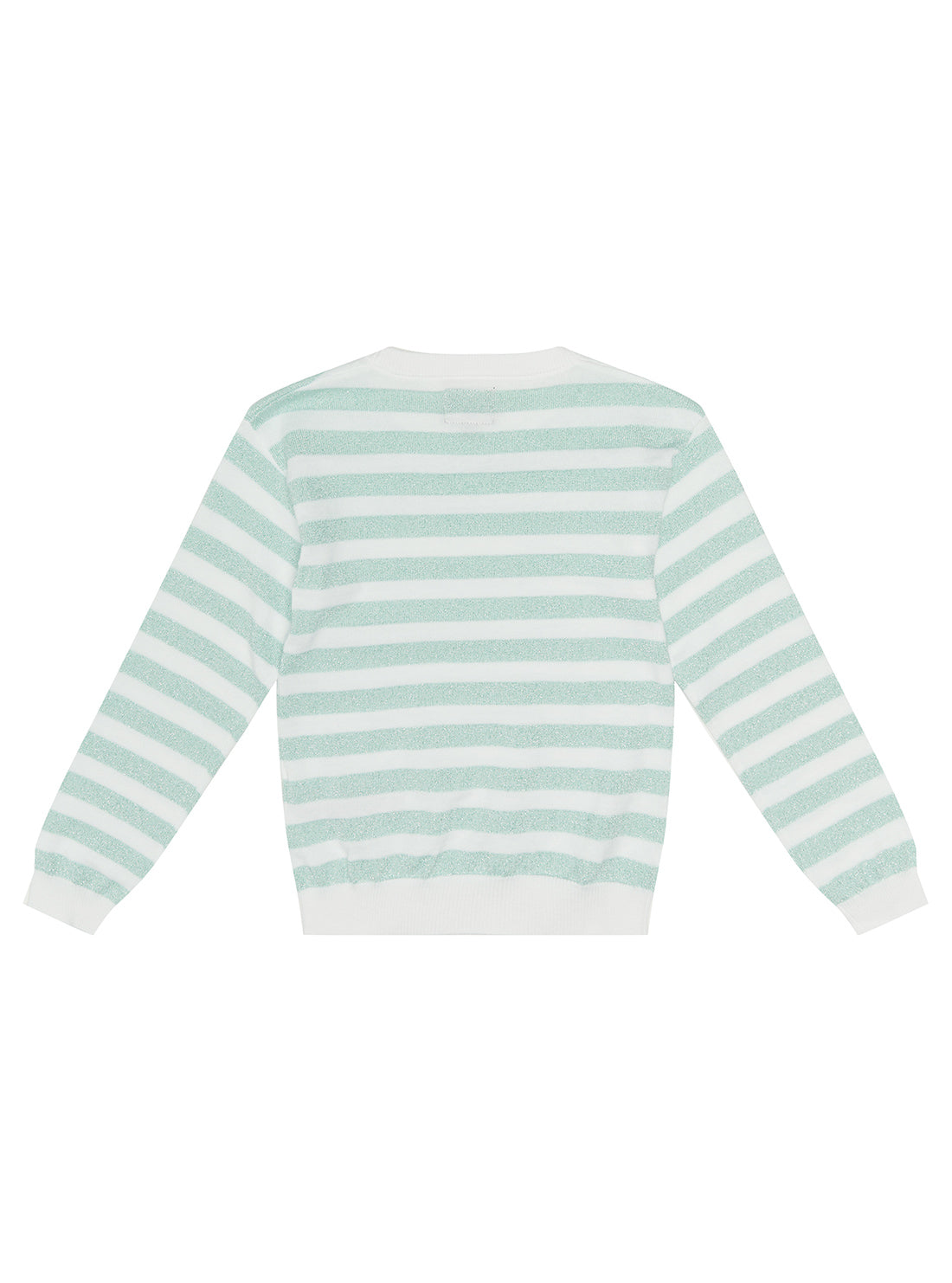 GUESS Little Girl Light Blue Lurex Striped Knit Top (2-7) K3RR01Z2NN0 Back View