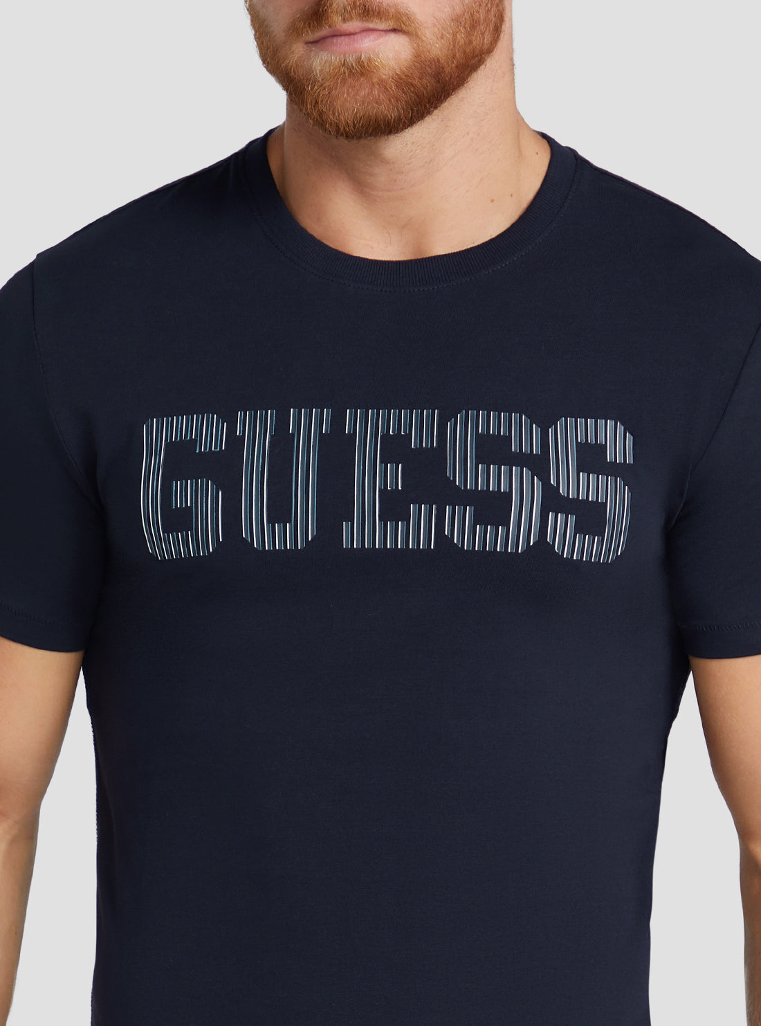 GUESS Men's Eco Blue Ermak Logo T-Shirt M3RI05J1314 Detail View