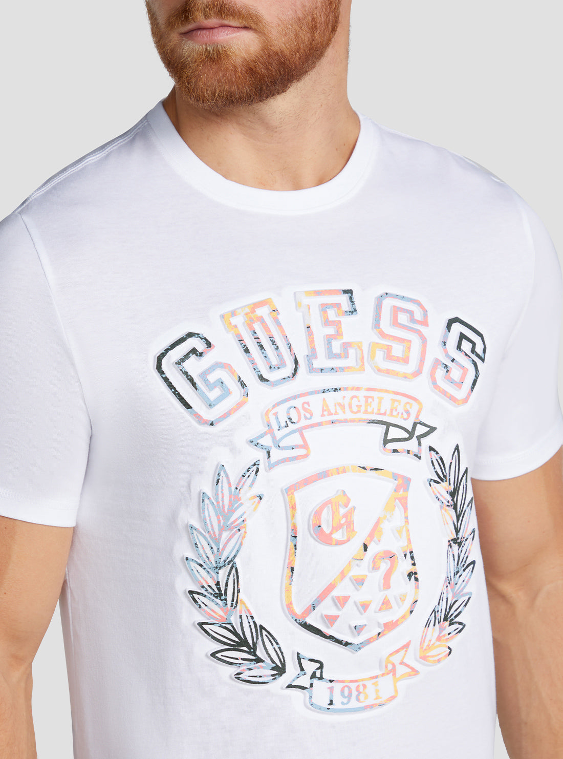 GUESS Men's Eco White Didim Logo T-Shirt M3RI03I3Z14 Detail View