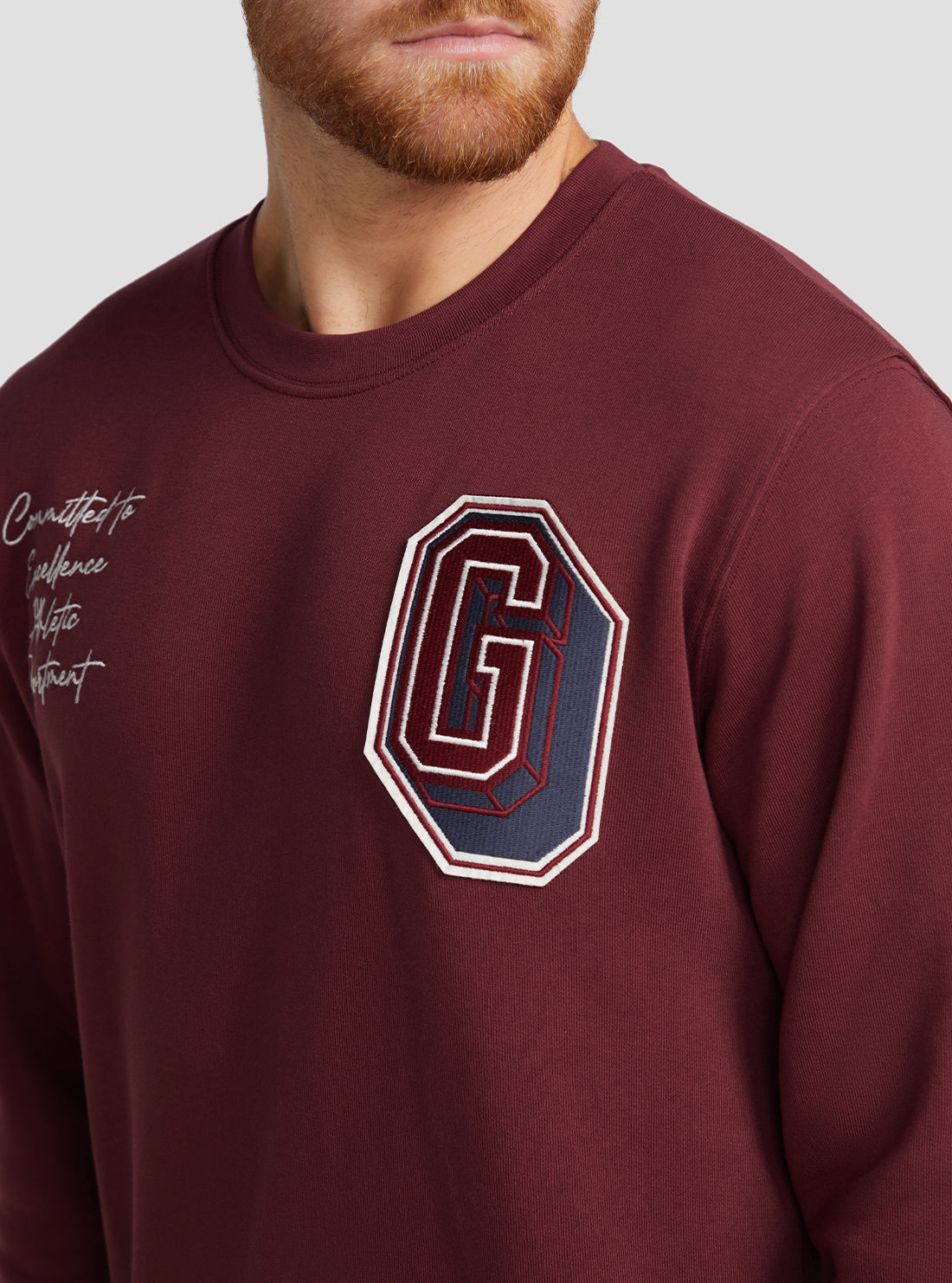 GUESS Men's Vino Yustin Logo Embroidered Jumper M3RQ09KBLB0 Detail View