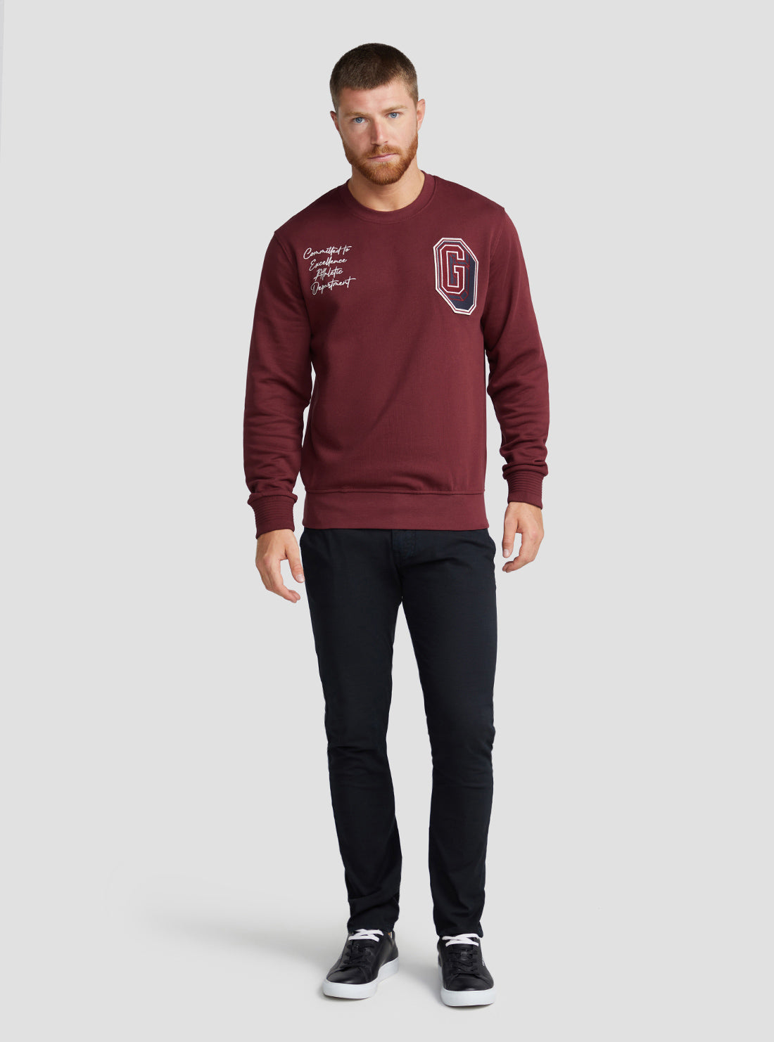GUESS Men's Vino Yustin Logo Embroidered Jumper M3RQ09KBLB0 Full View
