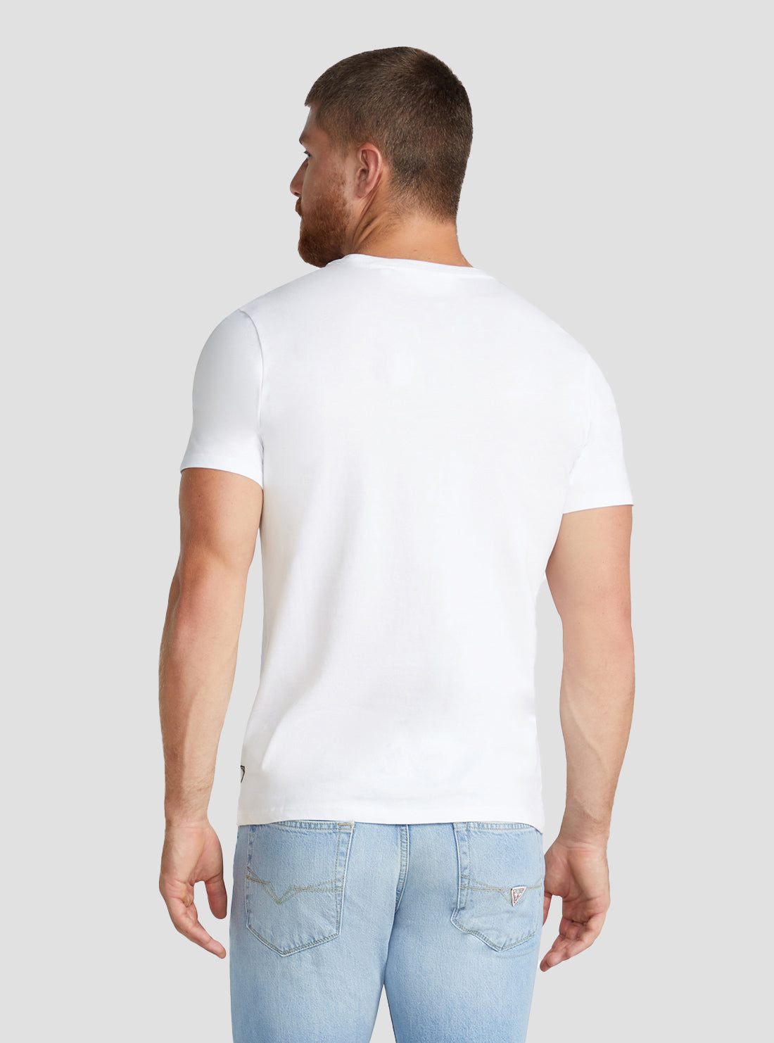 GUESS Men's White Westcoast Logo T-Shirt M3RI69KBDK0 Back View