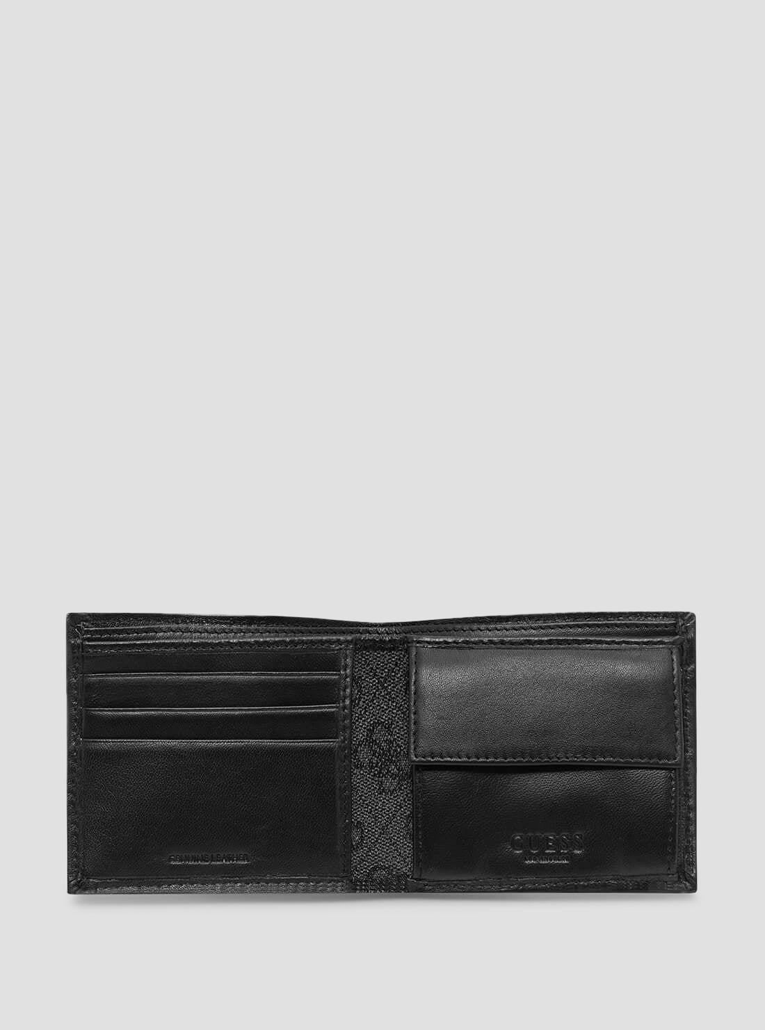 GUESS Mens Wallet Black Quattro G Slimfold Wallet 31GUE13217 Inside View