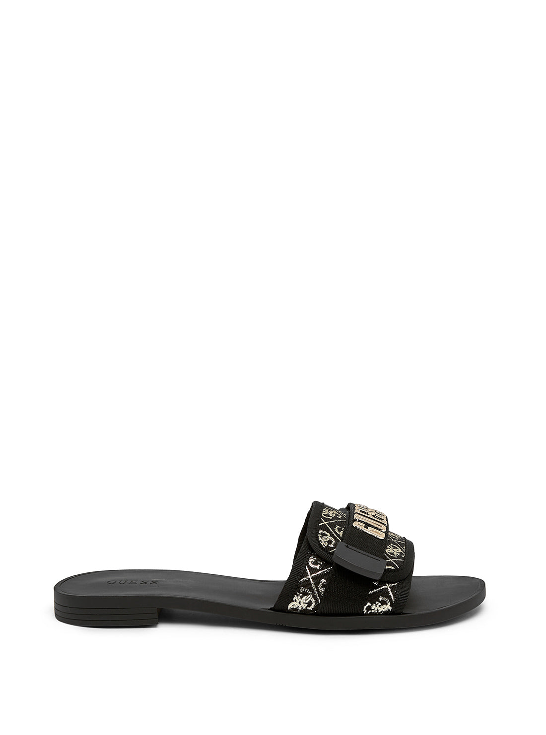 GUESS Women's Black Elyze Logo Slides ELYZE2 Side View