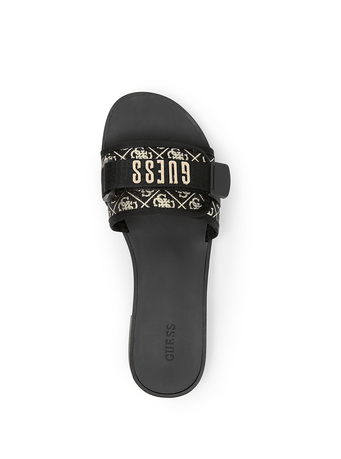 GUESS Women's Black Elyze Logo Slides ELYZE2 Top View