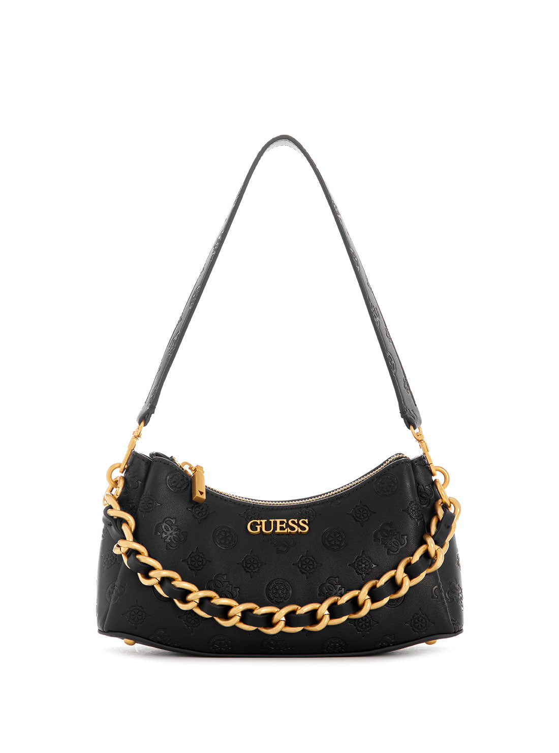 GUESS Women's Black Logo Geva Shoulder Bag PD895972 Front View