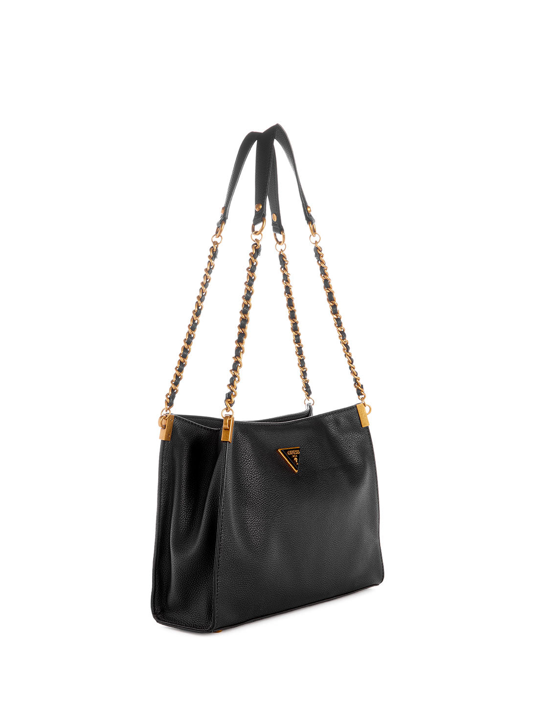 GUESS Women's Black Maranta Small Shoulder Satchel Bag VB897408 Angle View