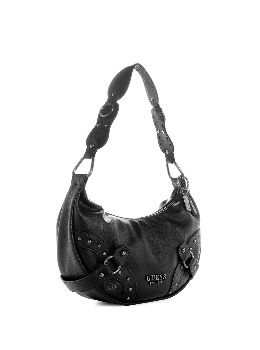 GUESS Women's Black Natalya Hobo Bag VU895802 Angle View