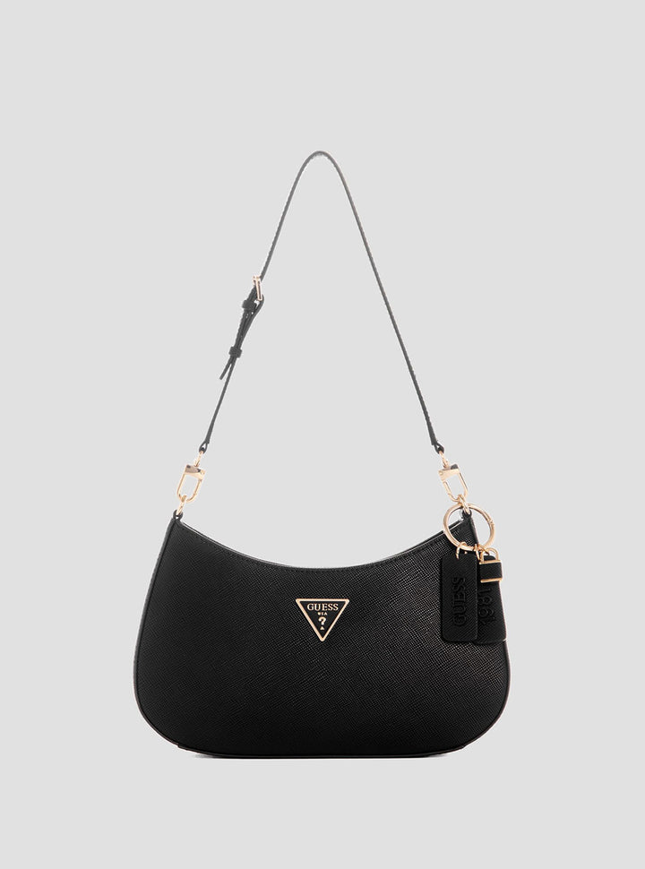 GUESS Women's Black Noelle Shoulder Bag ZG787918 Front View