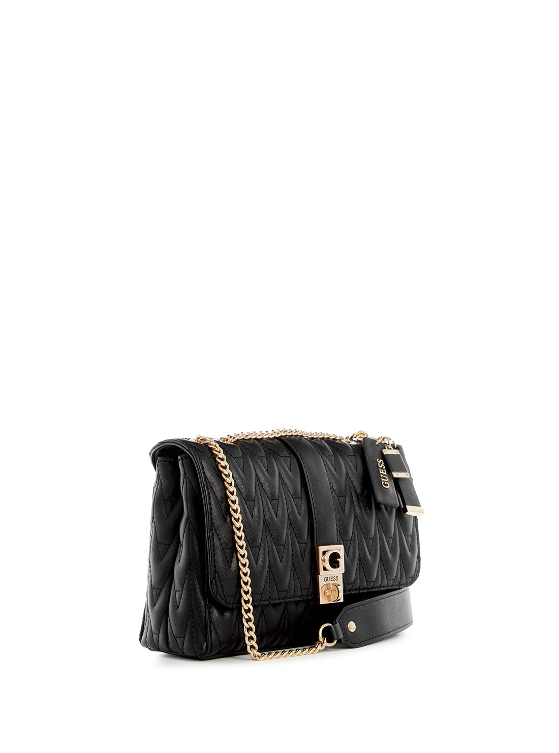 GUESS Women's Black Regilla Crossbody Bag QG876221 Angle View