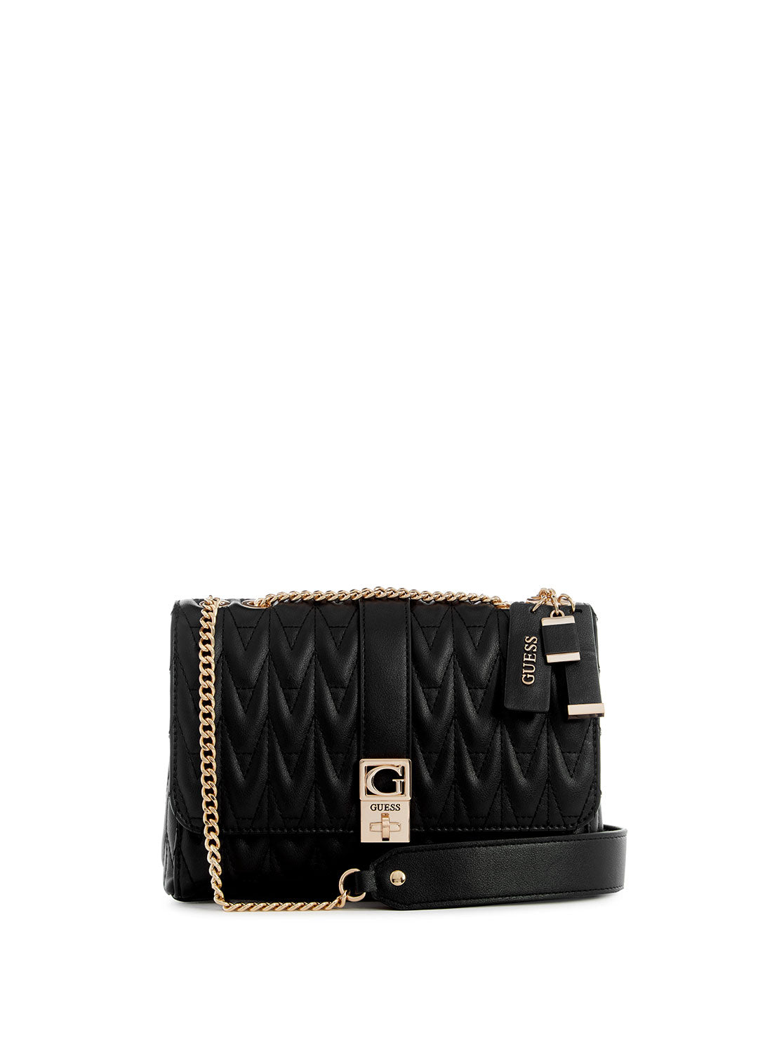 GUESS Women's Black Regilla Crossbody Bag QG876221 Front View
