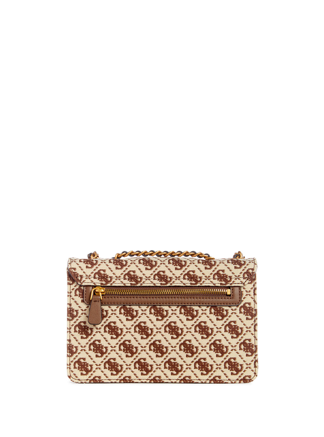 GUESS Women's Brown Logo Izzy Crossbody Bag JB865421 Back View