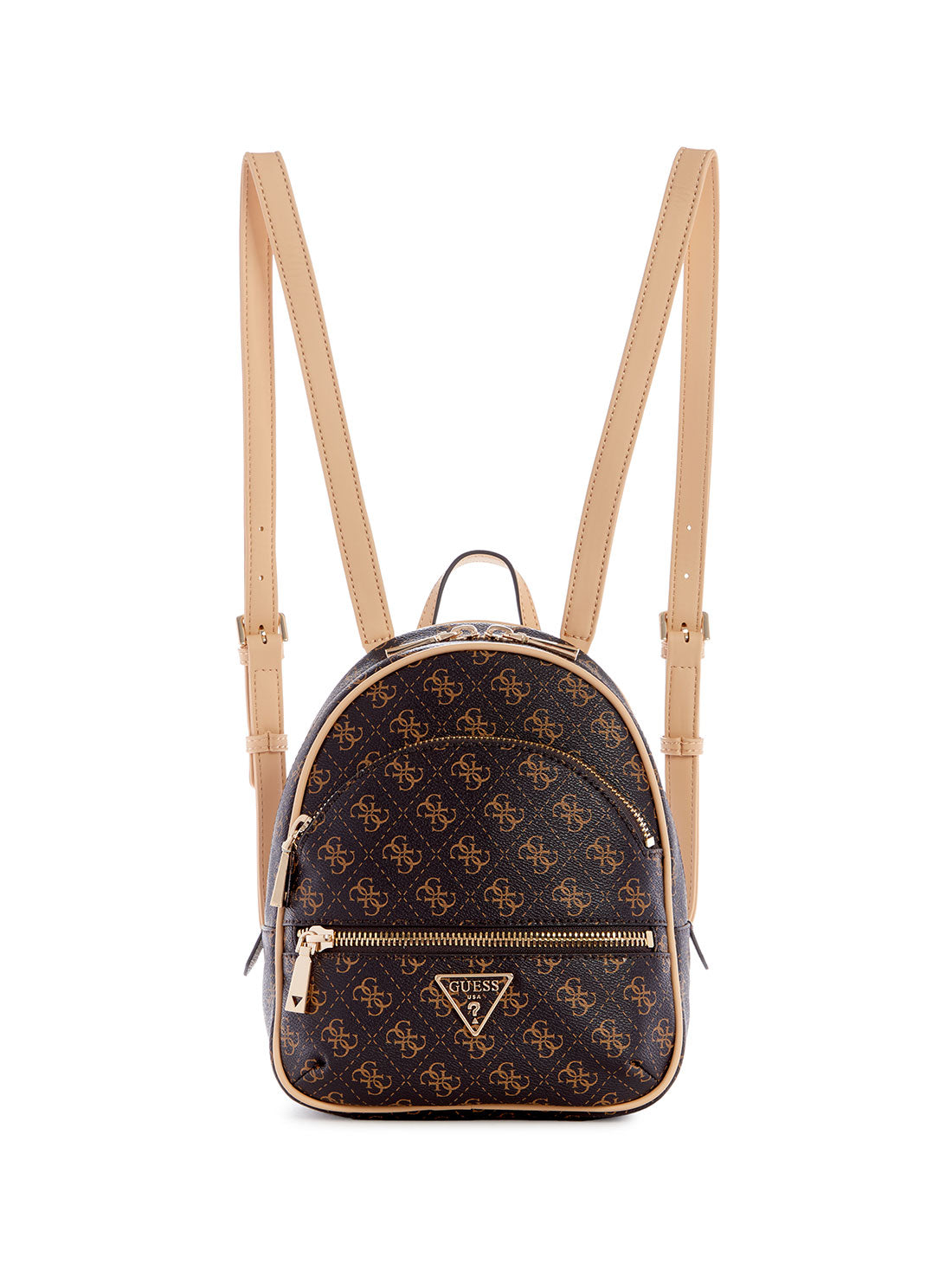 GUESS Women's Brown Logo Manhattan Backpack ST699432 Front View