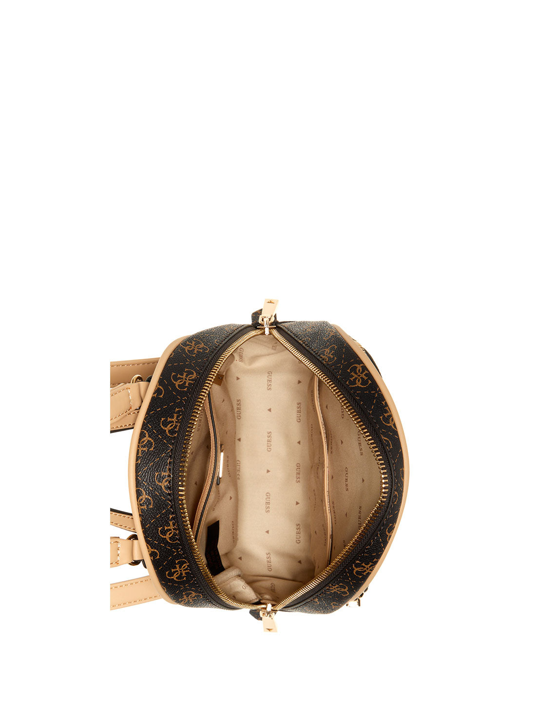 GUESS Women's Brown Logo Manhattan Backpack ST699432 Inside View