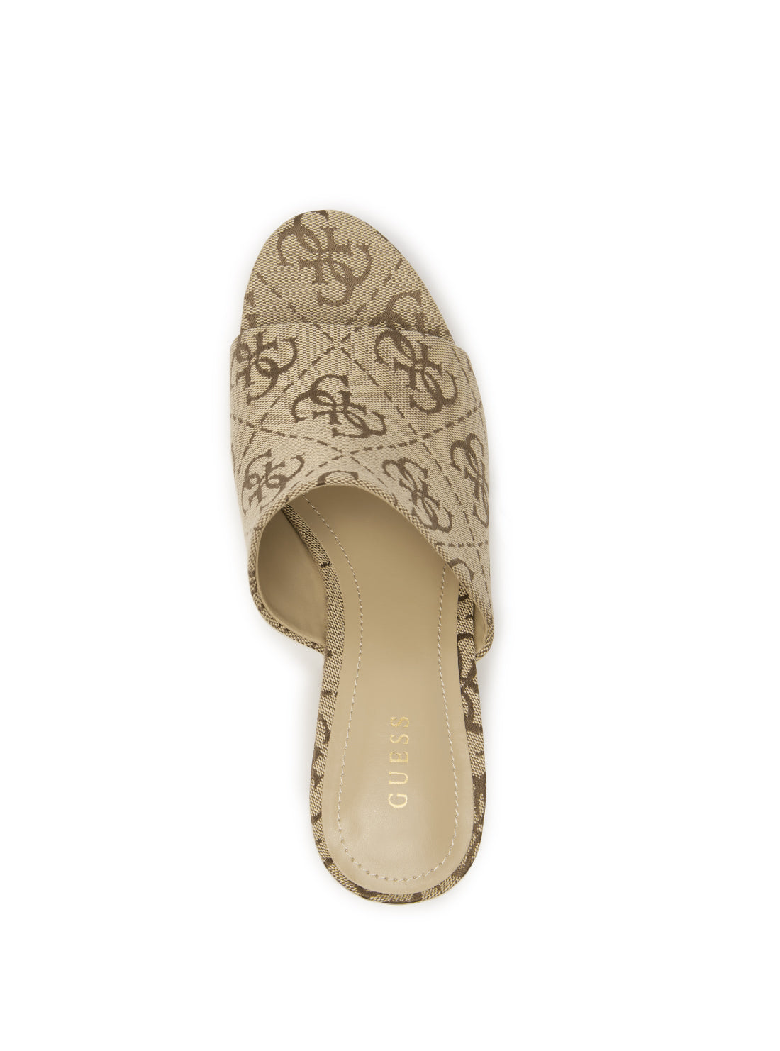 GUESS Women's Brown Logo Yenise Wedge Heels YENISE Top View